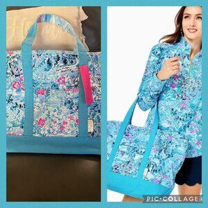 Lilly Pulitzer Mercato Tote Blue Peri Lilly Loves North Carolina REDUCED!